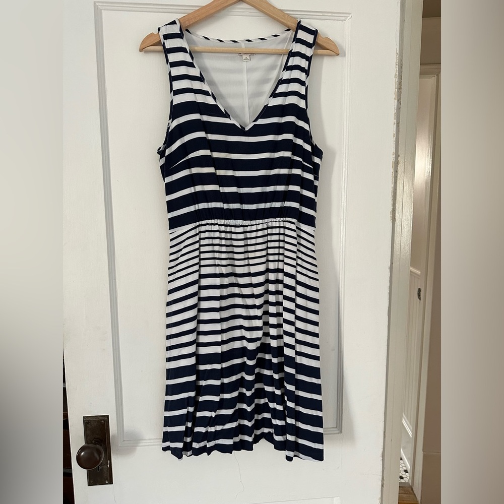 Striped, nautical, sleeveless summer dress